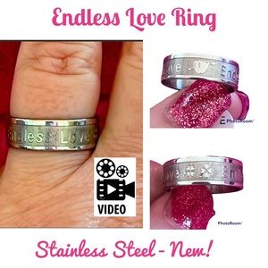 Stainless steel Endless Love Ring NWT Size 8.5